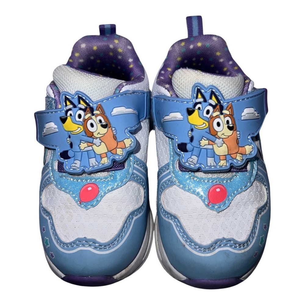 Bluey Ground Up Toddler Girls Size 5 Sneakers Shoes Blue Purple Cartoon